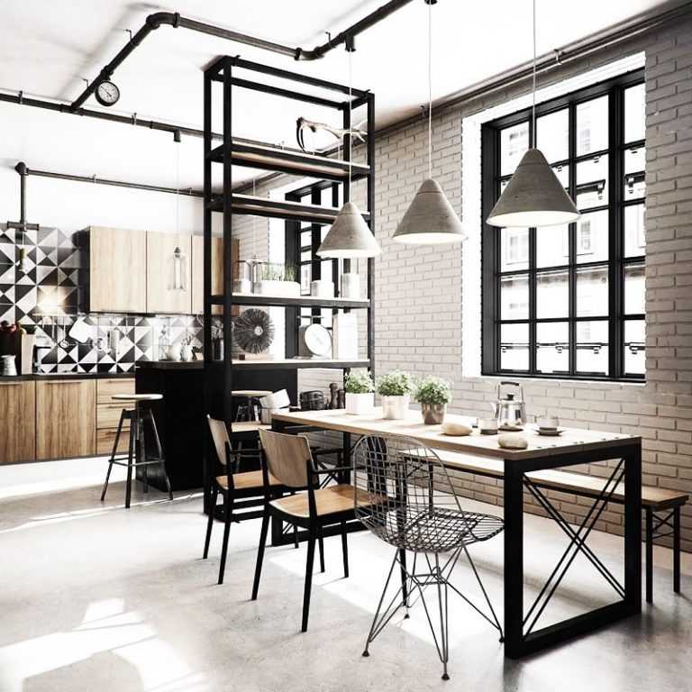 Интерьер кухни в стиле лофт — в чем его особенность 90 фото дизайна!