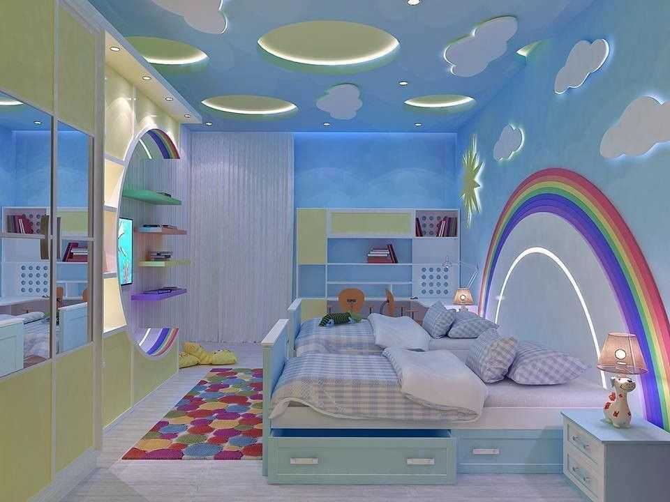 Советы по выбору потолка в детскую комнату: виды, цвет, дизайн и рисунки, фигурные формы, освещение