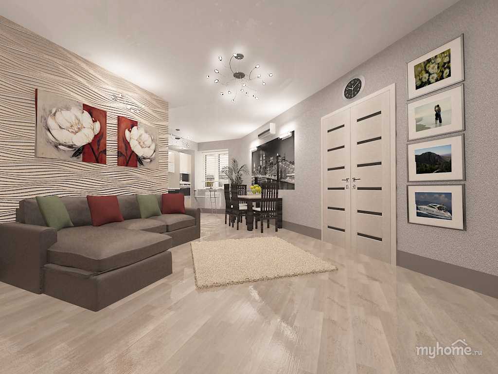 Дизайн трехкомнатной квартиры: правила оформления и фото планировки комнат с разной квадратурой