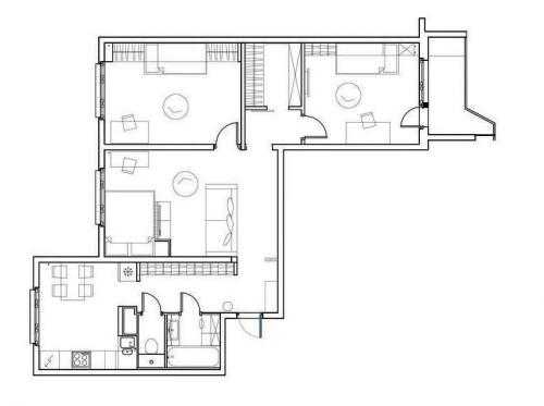 Дизайн трехкомнатной квартиры п44т: большое пространство для экспериментов