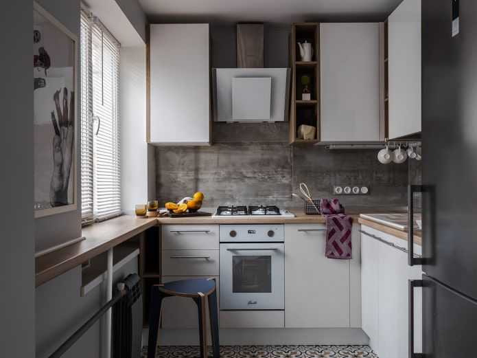 Дизайн кухни 5 кв м: планировка с холодильником, малогабаритный интерьер
 - 41 фото