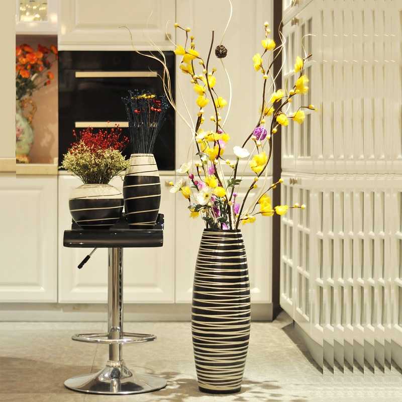 Декоративные напольные вазы с цветами: как они меняют интерьер? 130+ (фото) высоких, стильных, красивых