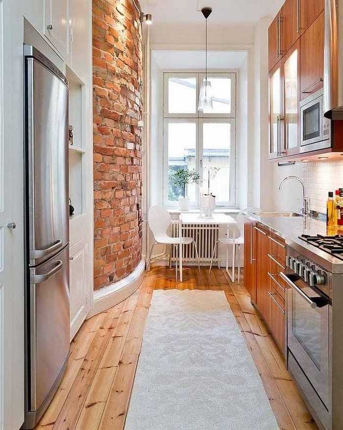 Дизайн узкой и длинной кухни с окном в конце: лучшие идеи планировки и .