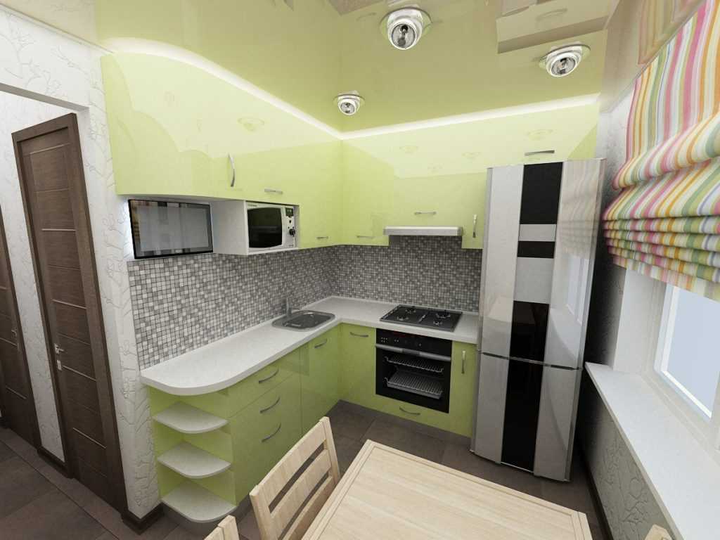 Дизайн кухни 6 кв м: планировка с холодильником, газовой плитой и стиральной машинкой, угловой интерьер
 - 31 фото