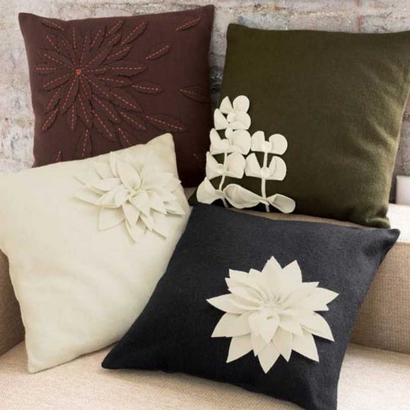Декоративные, красивые, диванные, детские подушки своими руками на фото Интересные идеи для наволочки Как красиво украсить комнату подушками