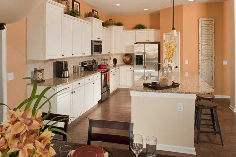 Оранжевая кухня: сочетание цвета с другими в интерьере - черным, белым, серым, 
 - 59 фото