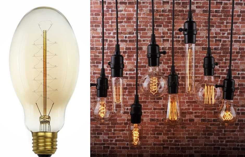 Лофтовая роскошь: 60+ лаконичных идей с ретро-лампами эдисона в интерьере