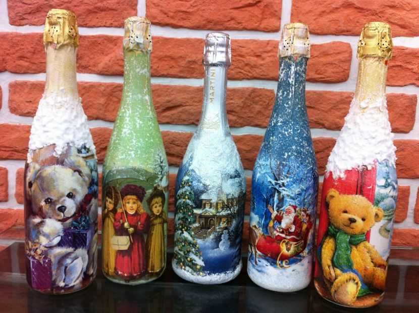 Красивый декор бутылок своими руками - мастер-класс оформления и тематического украшения бутылок