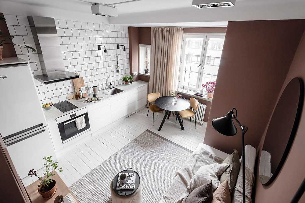 Дизайн квартиры 40 кв. м. 80 фото однокомнатной студии