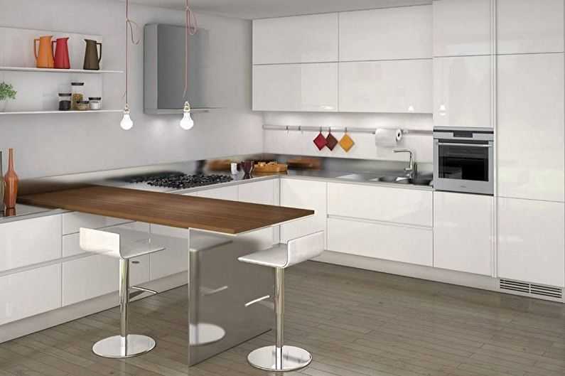 Современный кухонный гарнитур с полуостровом Угловая кухонная мебель в интерьере на фото Стильный дизайн небольших кухонь и кухонной мебели в квартире и доме