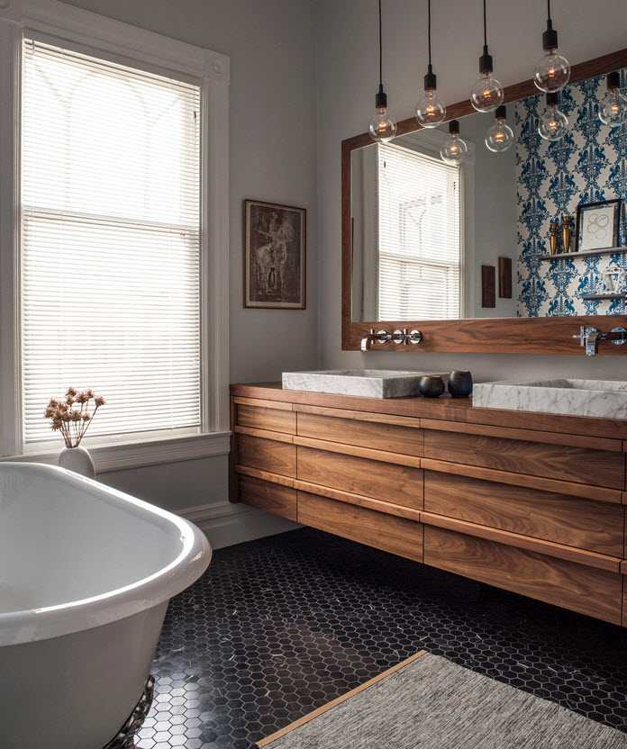 Деревянная ванная комната фото в интерьере Ванна комната в деревянном доме Деревянная отделка ванной комнаты Деревянный пол, стены, потолок в ванной