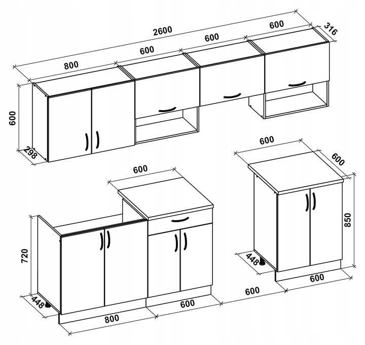 Стандартные размеры кухонных шкафов: что учесть при выборе