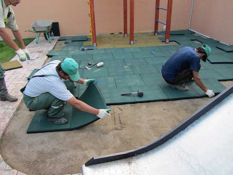 Технология укладки резиновой плитки на бетонное основание