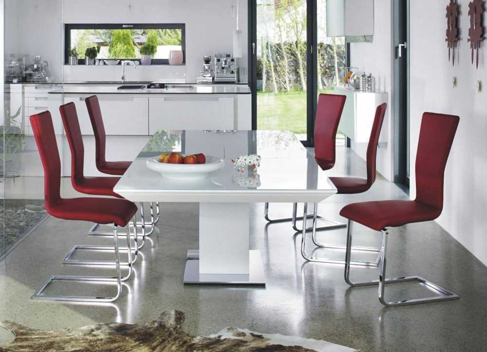 Деревянные, стеклянные столы и стулья для маленькой и большой кухни Красивые и стильные обеденные кухонные столы и стулья интерьере на фото